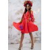 Embroidered Wrap Around Dress "Colouring" Coral